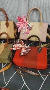 Franchescas collection Red handbag with black handles and strap