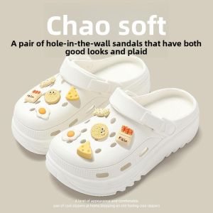 MONLEYTA | 2025 New Womens Thick Bottom Hole Shoe Summer Outdoor Anti-Slip Deodorant Beach Sand Beach Feeling Slipper EVA Material