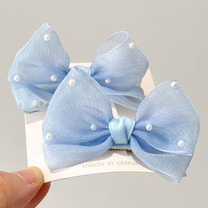 Sweet Princess Style Pearl Butterfly Knot Hair Clip for Girls 3D Side Hair Accessories Children Top Clamp Edge Hair Card