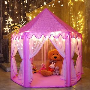 [Ảnh thật] [Có sẵn] Lều công chúa có rèm chống muỗi hình lâu đài màu hồng màu xanh cho bé phong cách hàn quốc