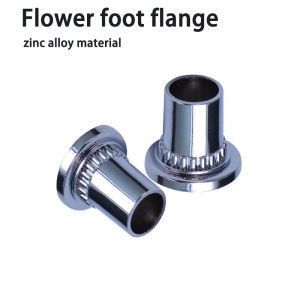 หน้าแปลนตู้เสื้อผ้าทรงกลมขนาด25/28มม. ท่อหน้าแปลนโลหะผสมแบบหนาที่ถอดออกได้ที่ค้ำสแตนเลสซ็อกเก็ตท่อที่นั่งหน้าแปลนดอกไม้ท่อกลม