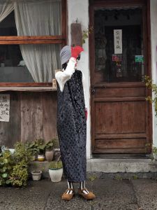 PAROCETIN New Chinese Style Polka Dot Velvet Dress Hollow out Design Thickened Sleeveless Vest Skirt for Women Autumn Winter