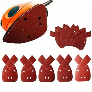 30Pcs Mouse Grinding Pad Black and Deck Detail Palm Grinder 4 Hole Sandpaper Various 60/80/120/180/240/320 Mouse Detail Sandpap