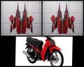 STIKER STRIPING LIS LES BODI MOTOR YAMAHA VEGA R NEW LATIN 2008 HITAM MERAH. 