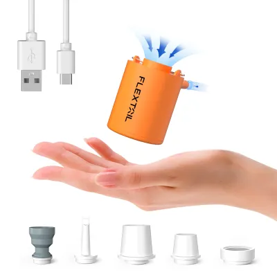 FLEXTAIL Portable Air Pump Mini Camping Pump with Light USB-C Charging Ideal for Sleeping Pads Air Bed Mattress Vacuum Bags