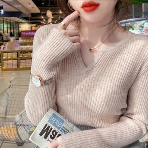 HUOLISI | Slim V-Neck Sweater Underwear Long-Sleeve