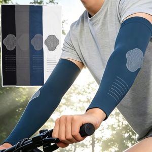 Summer UV Protection Arm Sleeves Quick‑Dry Cooling Fabric No‑Seam Stretch Arm Cover Cycling Hiking Fishing Accessories