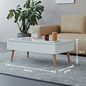 Muyan Design/round Melting Lifting Coffee Table Nordic Minimalism Small Apartment Multi-Functional Storage White Paint Change Table in Seconds