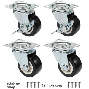Bộ 4 Bánh Xe Xoay Đa Năng Bằng Nhựa PVC 1 Inch/125 Inch/2 Inch Bánh Xe Xoay Đa Năng Chống Mài Mòn Chịu Lực Cao Xoay 360 Độ