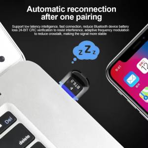 kebidumei | KEBIDUMEI USB Bluetooth 6.0 Adapter BT6.0 Dongle for PC Win11/10/8.1 Bluetooth Receiver Transmitter for Keyboard/Mouse/Headphone