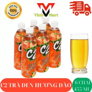 C2 Trà Đen Vị Đào 1 Lốc 6 Chai 455 Ml