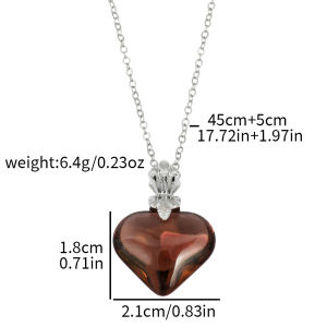 Bandai | Fashion Fate Stay Night Necklace for Women Tohsaka Rin Hearts Pendant Necklaces Woman Trend Neck Silver Color Couples Gifts
