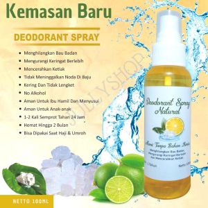 Deodorant Spray Natural 100ml - Deo Spray Tawas Alami Penghilang Bau Badan Ketiak dan Bau Kaki