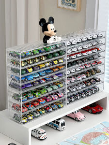 กล่องเก็บรถโมเดลอลูมิเนอส์ Tomy Display ชั้นวางของเล่นเด็ก กล่องเก็บโมเดลขนาดเล็ก 100 คัน กล่องเก็บของสำหรับห้องเยาวชน