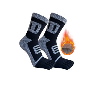 Winter Mans Sport Toe Terry Socks Cotton Thick Thermal Keep Warm Compression Fitness Outdoor Bike Run Five Finger Short Socks