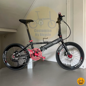 Fnhon Monsoon 22 Inch MRT Bus Friendly Shimano 11s 14 Freebies Litepro Lightweight Matte Black Red Folding Bike Double Bar