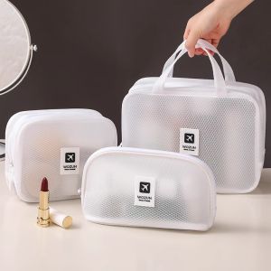 กระเป๋าเครื่องสำอางแบบพกพาขนาดใหญ่ กันน้ำ ใส่ของใช้ส่วนตัวสำหรับเดินทาง ผลิตจากวัสดุ PVC สุดเท่และทนทาน