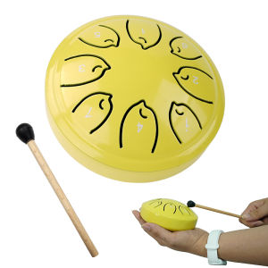 กลองลิ้นเหล็กขนาด 4.5 นิ้ว 8 โน้ต แฮนด์แพน สำหรับการทำสมาธิ โยคะ บำบัดจักระ เสียงฝน สำหรับการตั้งแคมป์ การศึกษาดนตรี