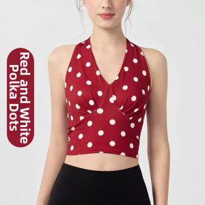 Anti Shock V-Neck Halter Back Sports Bra Fixed Cup