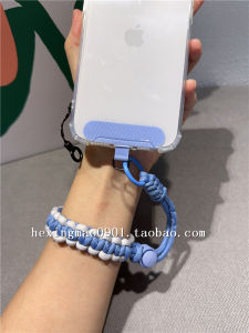 Anti-Theft Adjustable Woven Color Block Mobile Phone Lanyard for Girls Traveling Outdoors Safety Accessories Digital Accessories