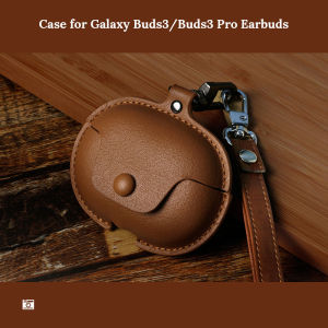 หูฟัง Buds3เคสหนังสำหรับ Galaxy PU หรูหรา/Buds3 Pro พร้อมสายคล้องป้องกันการกันการกระแทกป้องกันการตกหล่นฝาครอบหูฟังสำหรับ Samsung Galaxy Buds 3 Pro