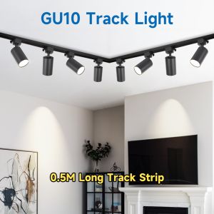 GU10 Track Lamp LED Rails Spot Light Track lighting Set Replaceable Spotlight Ceiling Lamp Fixture For Living Room Clothing Shop