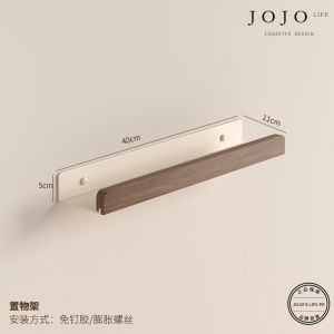 Walnut Bathroom Toilet Storage Shelf Cream White Bathroom Accessories Wall Mounted No Drilling Required One Layer Rack