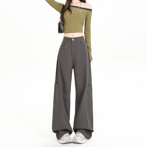 Jeanswest | American Vintage Wide Leg Denim Jeans for Women Loose Drapey Fall