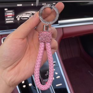 Trendy Diamond Embedded Keychains Creative Womens Gift Suitable for Mercedes Audi Porsche Key Ring Car Interior Accessories