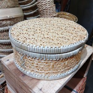 Truntum bulat - hampers - tempat makanan - parcel - keranjang bambu