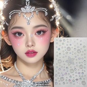 Diamond Sticker Face Adhesive Kids 61 Stage Decoration Diamond Sticker Light Diamond Internet Celebrity Eye Makeup Self-Adhesive Star Moon
