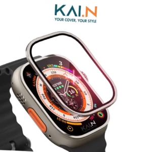 Miếng Dán Cường Lực Màn Hình Viền Nhôm Alu Dành Cho Apple Watch Ultra Kai.N AluGlass - Hàng Chính Hãng