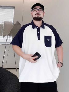 Trendy plus Size Mens Casual Polo Shirt Loose Fit Short Sleeve Turn-down Collar Big Size Summer Fashion Chinese Brand