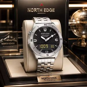 Đồng Hồ Thể Thao Kỹ Thuật Số NORTH EDGE Dành Cho Nam Đồng Hồ Đeo Tay Doanh Nhân Sang Trọng Chống Nước 50M Với Máy Đo Độ Cao Phong Vũ Biểu La Bàn Dây Đeo Bằng Thép Không Gỉ Phát Sáng