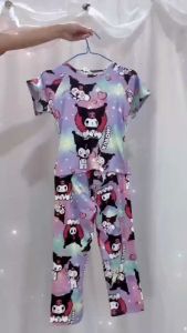 Sanrio Kuromi Cinnamoroll Milk Silk Kids Girl Pyjamas Children Sleepwear Pajamas Baju Tidur Budak Perempuan Kanak Baju TidoLabubu Kids Pyjamas