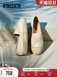 Staccato 2025 New Style Womens Flat Boat Shoes Low Heel round Toe Casual Fashion Single Shoes Comfortable Leather Slip-On