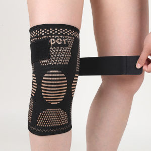 Sports Copper Ion Strap Knee Pads Fitness Jump Rope Basketball Running Gear Non-slip Knitted Nylon Knee Pads Men Women