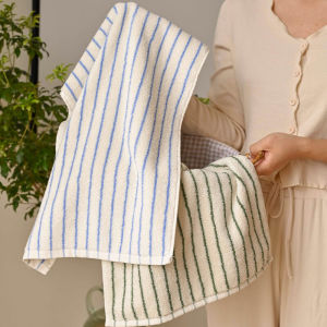 Nguyên Chất Cotton Vải Bông Khăn Mặt Sọc Mềm Phụ Kiện Phòng Tắm Gia Đình Thấm Hút Nam Nữ Khăn Đôi Thích Hợp Khăn Tắm