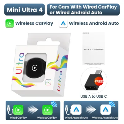 CarlinKit | Mini Ultra 4 Original 5.0 Wireless Adapter Wireless CarPlay Android Auto For OEM Car Plug & Play WiFi Bluetooth Auto Connection
