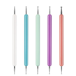 5 Pcs/set Nail Art Dotting Pen Crystal Beads Handle Dual-ended Drawing Painting Rhinestones Manicure Tools
