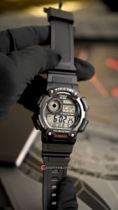 Jam Tangan Pria Casio General AE-1400WH-1A Digital Dial Black Resin Band