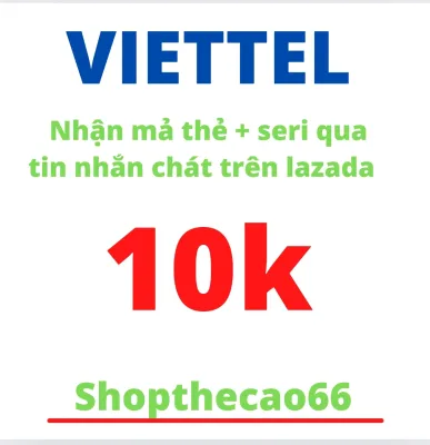 Thẻ cào viettel 10.000 VND nhận mã thẻ + seri siêu tốc