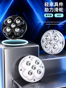 Adhesive Base Swivel Wheels Small Car Wheels Upgrade Five Bead No Drilling Nylon Bead Load Bearing Silent Furniture Feet Wheels