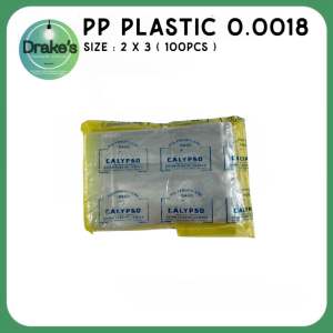 2 x 3 calypso PP PLASTIC 0.0018 transparent 100 pieces per pack By Drakes packaging Supplies