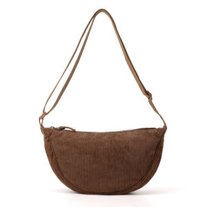 Sporty Crossbody Bag Womens New Style Moon Dent Dumpling Bag Casual Canvas Backpack Nylon Single Shoulder Bag Versatile