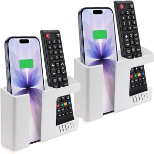 Strong Adhesive Wall Mount Phone Holder D3 PunchFree Bedside Sticky Remote Control Storage Box Bathroom & Kitchen Wall Organizer