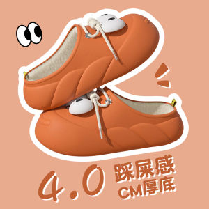 รองเท้าแตะผ้าฝ้ายกันน้ำสำหรับเด็กผู้หญิง ฤดูใบไม้ร่วง/ฤดูหนาว รองเท้าแตะแบบสวมหัว รองเท้าแตะในบ้าน รองเท้าแตะ EVA อบอุ่น สไตล์น่ารัก