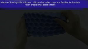 Khuôn Làm Đá Silicon Hình Tổ Ong Có Thể Tái Sử Dụng Cấp Thực Phẩm Kèm Nắp Đậy Dùng Cho Nước Ép Rượu Mùa Hè Khay Làm Đá Thân Thiện Với Môi Trường