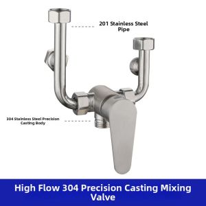 304 Stainless Steel Exposed Cold and Hot Water Mixing Valve