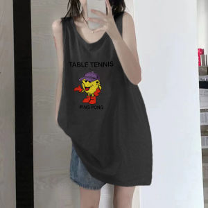 Áo Vest Không Tay Cotton Nguyên Chất Mùa Hè Cho Nữ Áo Chui Đầu Cổ Chữ V Dáng Rộng Phong Cách Hồng Kông Không Có Thương Hiệu Không Có Họa Tiết